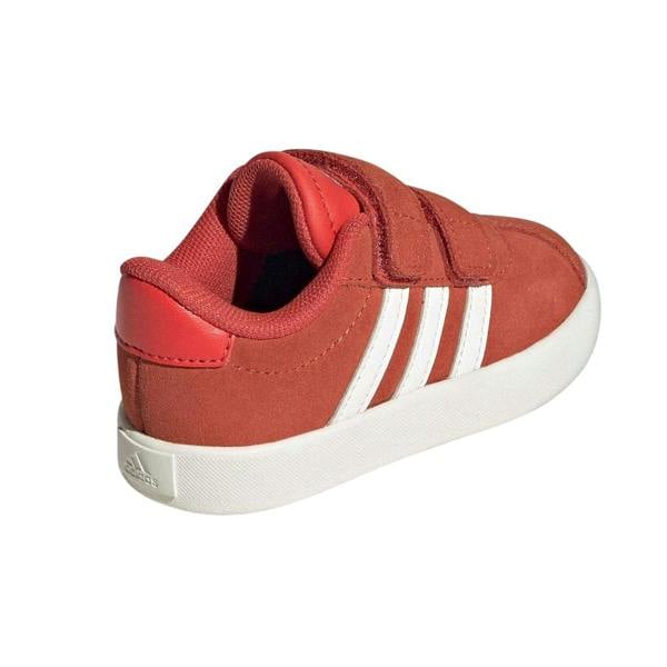 Adidas Childrens/Kids VL Court 3.0 Suede Shoes - Red/White/Orange - 