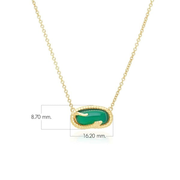 253N365901925 ECFEW™ Chalcedony Snake Pendant Necklace in Gold Plated Sterling Silver Dimensions