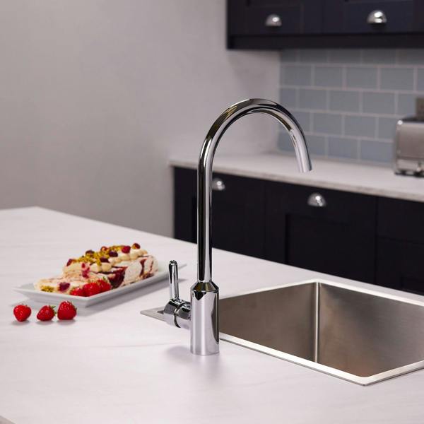 Flode Bryne | Single Lever Kitchen Sink Mixer Tap with Swivel Spout | Polished Chrome Finish
