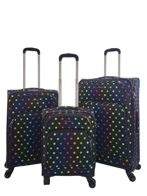 Eagle Luggage Lightweight Print Suitcases 8 Wheel Luggage Travel Soft Bags Set