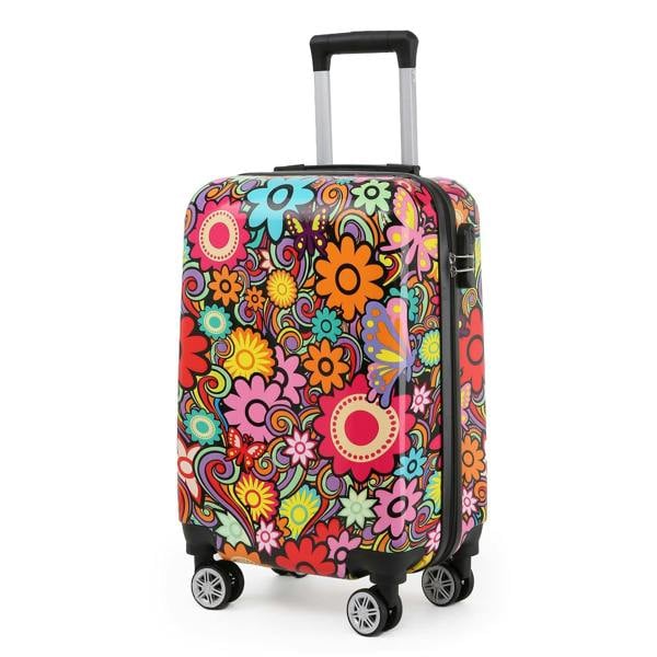 Infinity Luggage Hard Shell Printed Cabin Suitcase 35 x 23.5 x 56 cm Luggage Suitable for Easyjet, Ryanair, Wizzair