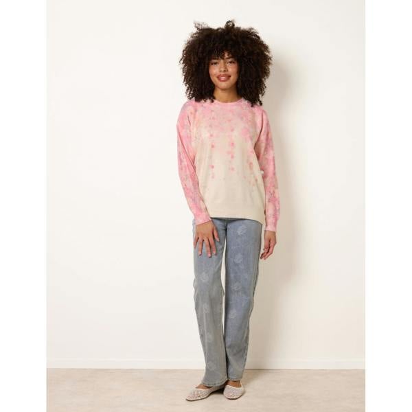 Blue Vanilla Floral Printed Jumper with Disc Sequin Detailing