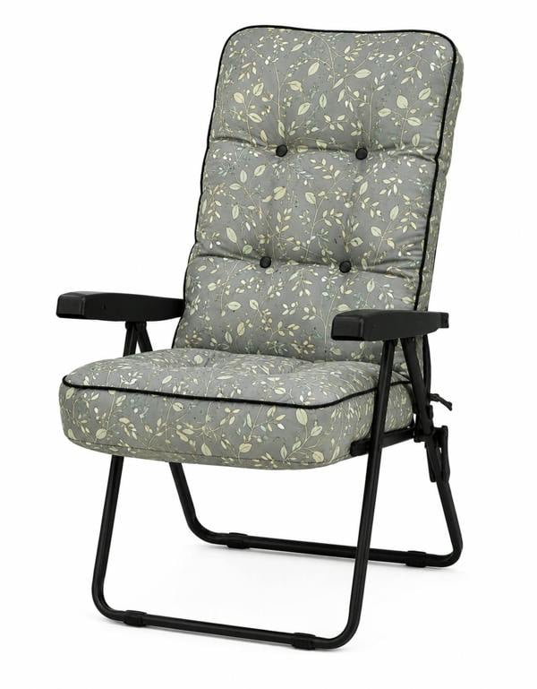 Deluxe Garden Recliner Chair with Cushion - Foldable Outdoor Lounger The Garden Furniture Shop