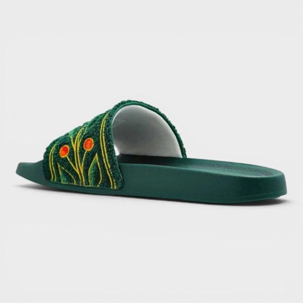 Casablanca Embroidered Terry Slider Green