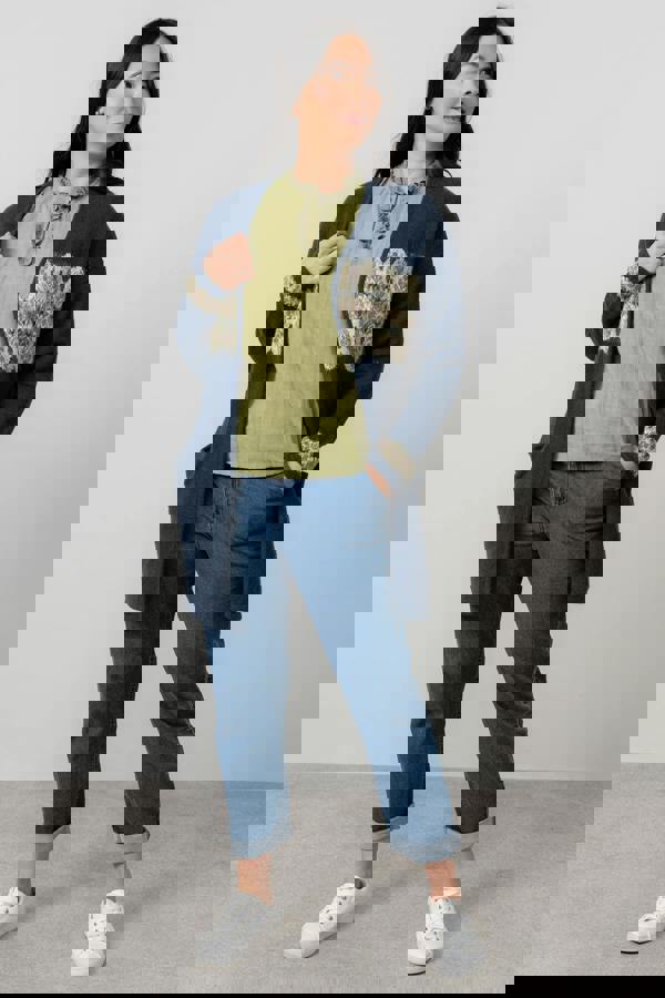 Lily & Me Isle Longline Fair Isle Knit Cardigan Navy