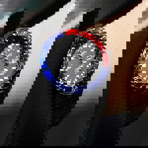 Casio Black Classic Blue & Red Bezel Watch MRW-230H-1E2VEF