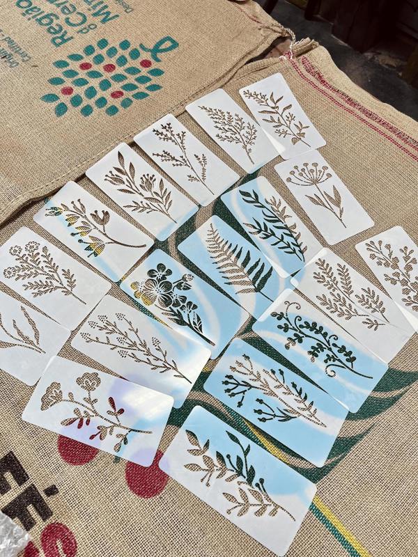 Sourdough By The Sea Botanical Grass & Leaf Stencils for Crafts Patterns Templates