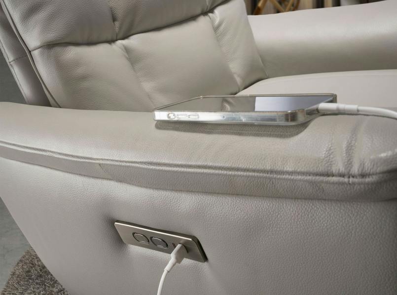 Angel Cerdá Grey leather swivel armchair 5114
