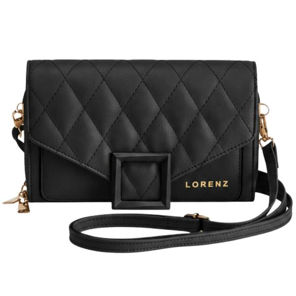 Lorenz Quilted Crossbody Purse Bag with Detachable Strap