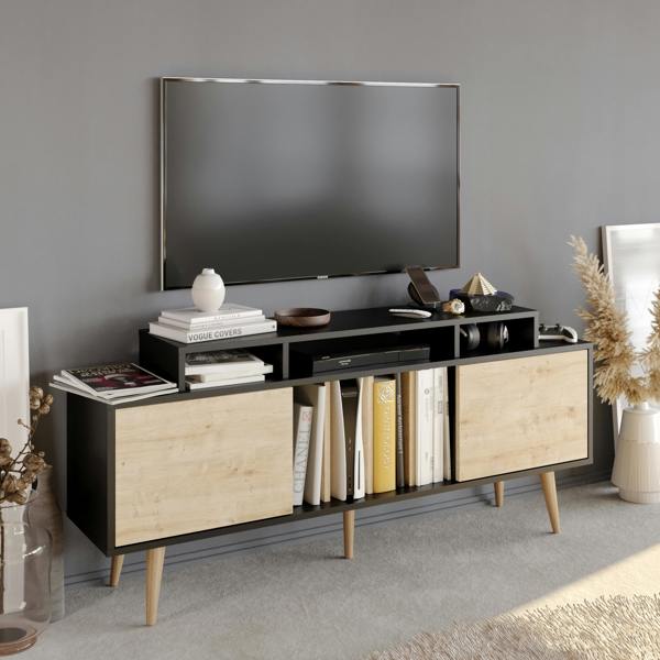 Decorotika Char Modern Tv Stand TV Cabinet for TV's up to 72"