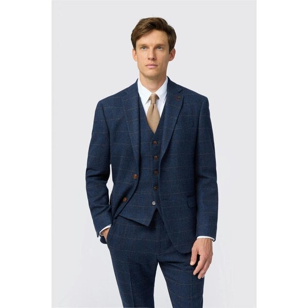 Antique Rogue Tailored Fit Ezra Blue Check Jacket