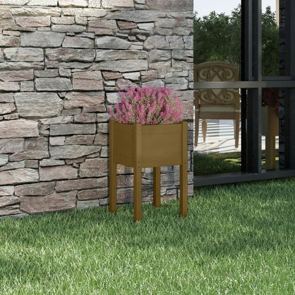 Berkfield Garden Planter Honey Brown 40x40x70 cm Solid Pinewood