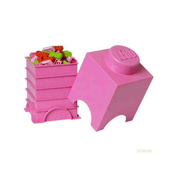 LEGO Round 1-Stud 1.2L Stackable Storage Brick Pink