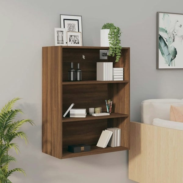 Berkfield Hanging Wall Cabinet Brown Oak 69.5x32.5x90 cm