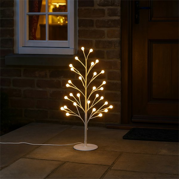 Xmas Haus 60cm 48 Warm White/w Micro Led Tree White 5M Lead