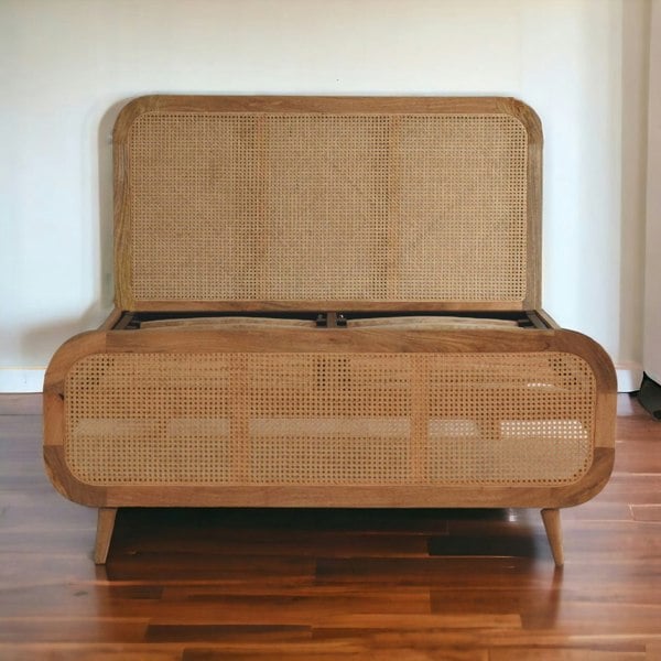 Artisan Furniture Solid Wood Rattan Bed