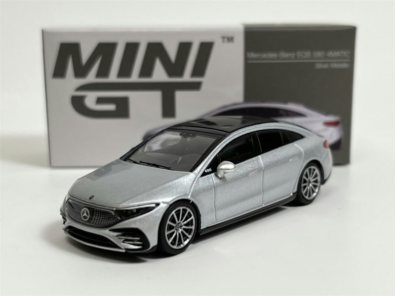 Mini GT Mercedes Benz EQS 580 4MATIC Silver Metallic LHD 1:64 Scale MGT00508L