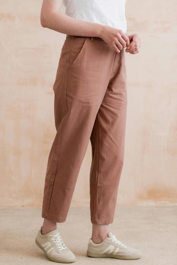 Clarissa Tapered Leg Cropped Trousers Soft Pink