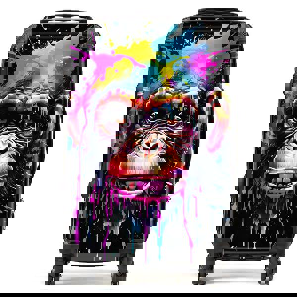 Warren Reed Multi Coloured Monkey Face Splashart Suitcase