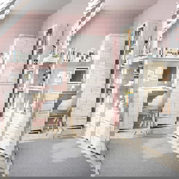 Furniture To Go Angel 2 Door 2 Drawer Fitted Wardrobe in White Craft Oak