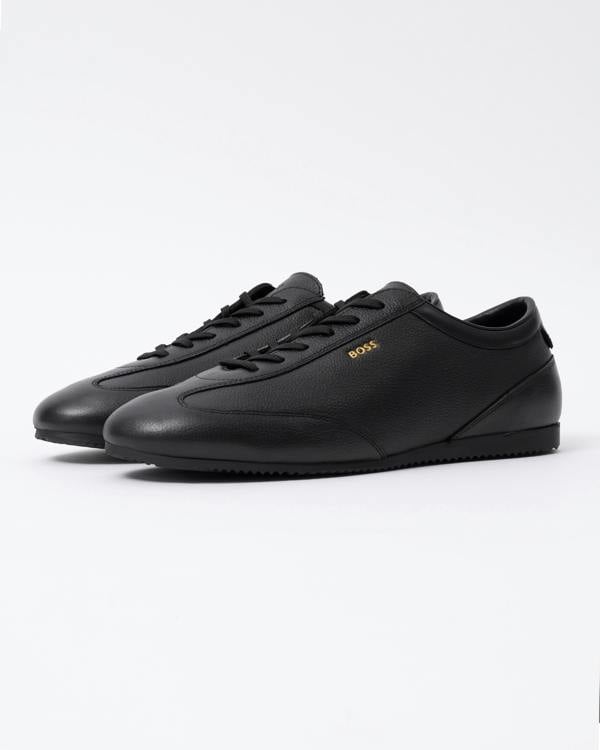 Front of the BOSS Orange Lineor Lowp Tbwl Mens Trainers - Black 005