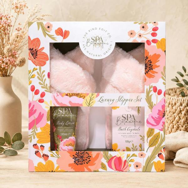 The Kind Edit Co. Spa Botanique Luxury Slippers Gift Set