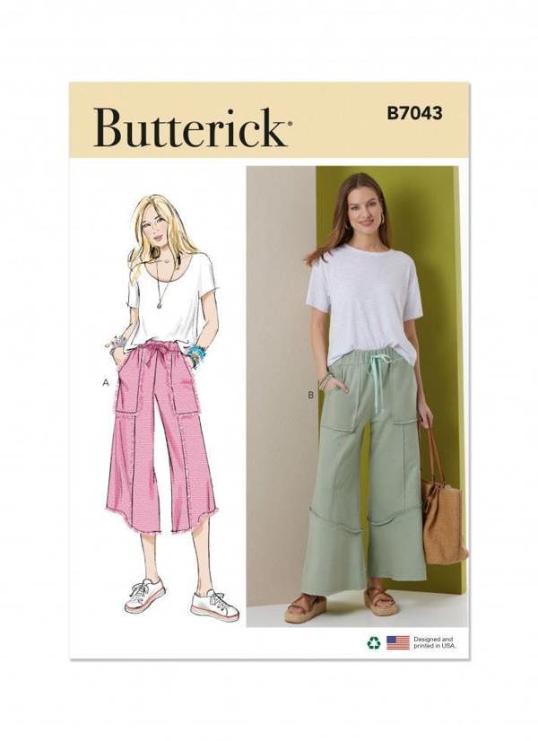 Butterick Sewing Pattern 7043, Trousers for Women, A (XS-S-M-L-XL-XXL) - Intermediate