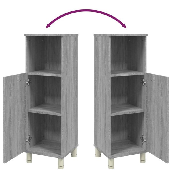 Berkfield Bathroom Cabinet Grey Sonoma 30x30x95 cm Engineered Wood
