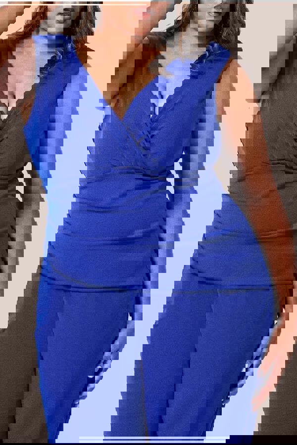 Bardot Scuba Jumpsuit - Royal Blue TR113P