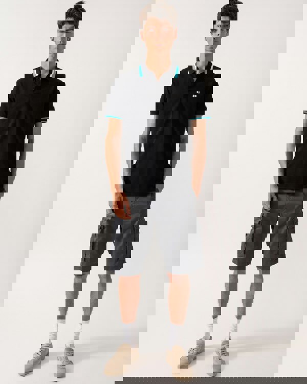 BOSS Green Paddy AP Heritage Mens Polo Shirt - Black 001 - CHO - Designer Mens Polo Shirts