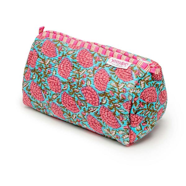 Elie Beaumont Serendipity Cotton Cosmetic Bag Set - Blue Peony