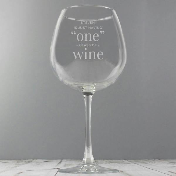 Personalised Full Bottle Of Wine Glass - alternative angle
