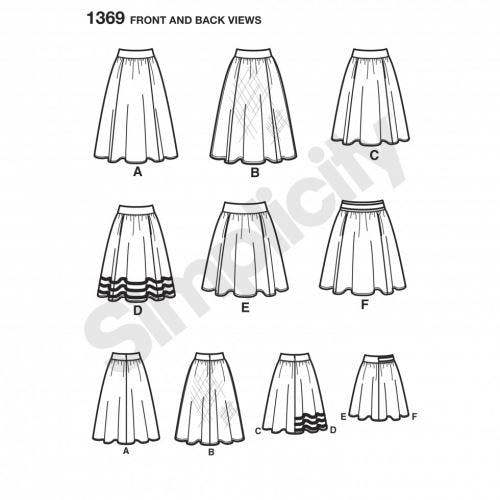 Simplicity Sewing Pattern 1369, Skirts for Women, H5 (6-8-10-12-14) - Easy