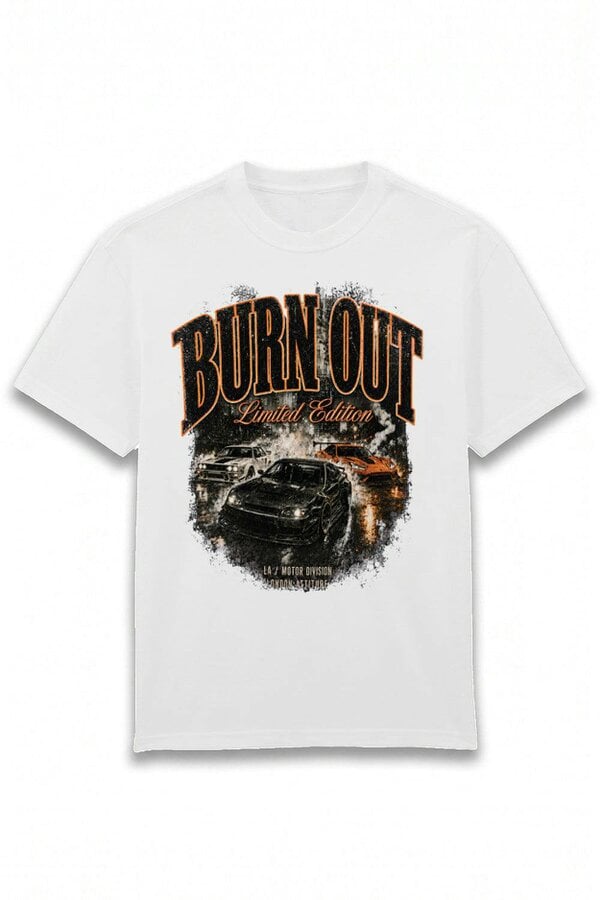 London Attitude Burn Out Limited Edition Oversized Heavyweight Graphic T-Shirt