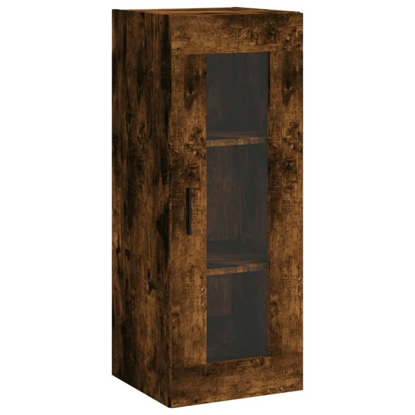 Berkfield Highboard Smoked Oak 34.5x34x180 cm Engineered Wood