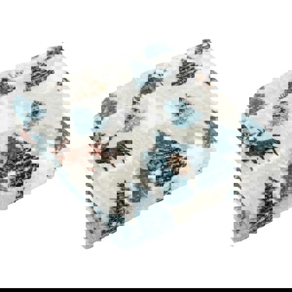 Furn Arcticus Fleece Throw - White/Blue