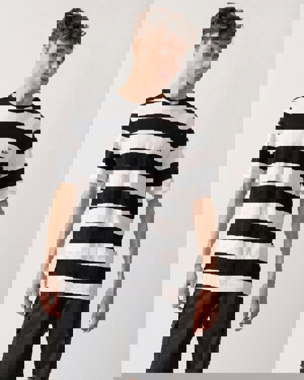 BOSS Orange Tales Stripe Mens T-Shirt - Black 001