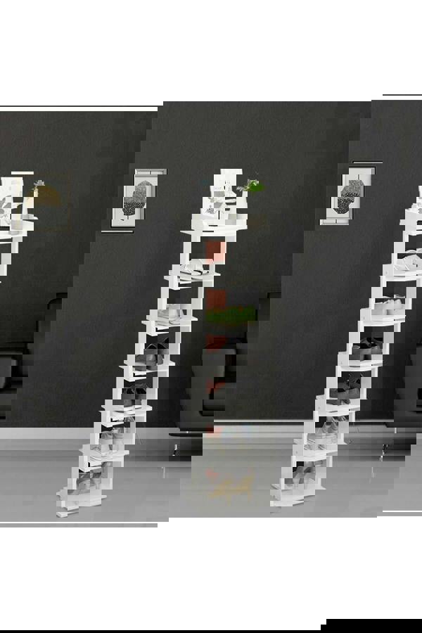 Living and Home 7 Tiers Shoe Rack Organizer Storage Stand Shelf Space Saving - White