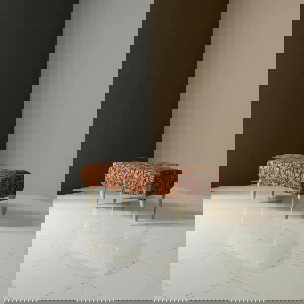 Contemporary upholstered seating ottoman for living room or lounge area