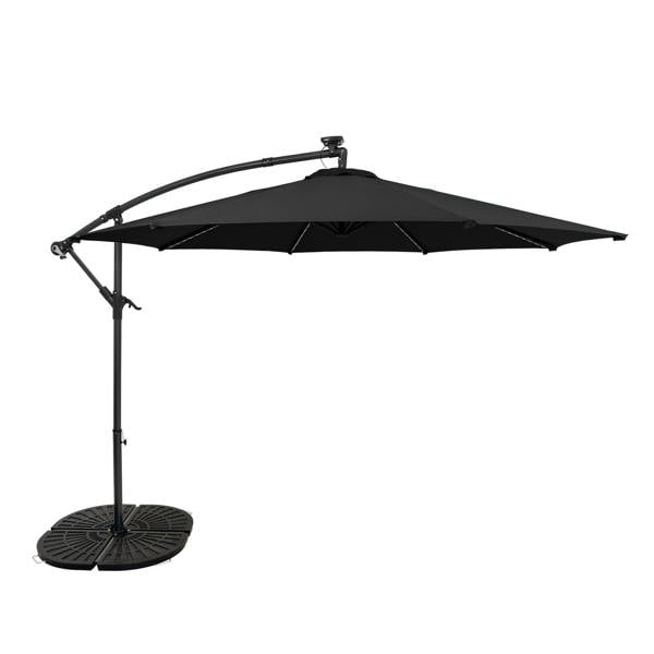 Jardi LED Cantilever Parasol 3m With Full Fan Base – Black