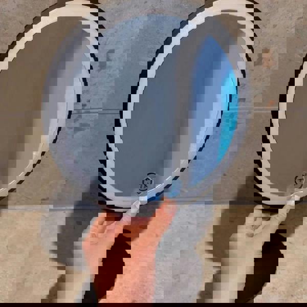 BESLAGSBODEN Matt Black LED Mirror (200mm) Freestanding 7x Magnification Bathroom Makeup or Shaving Mirror