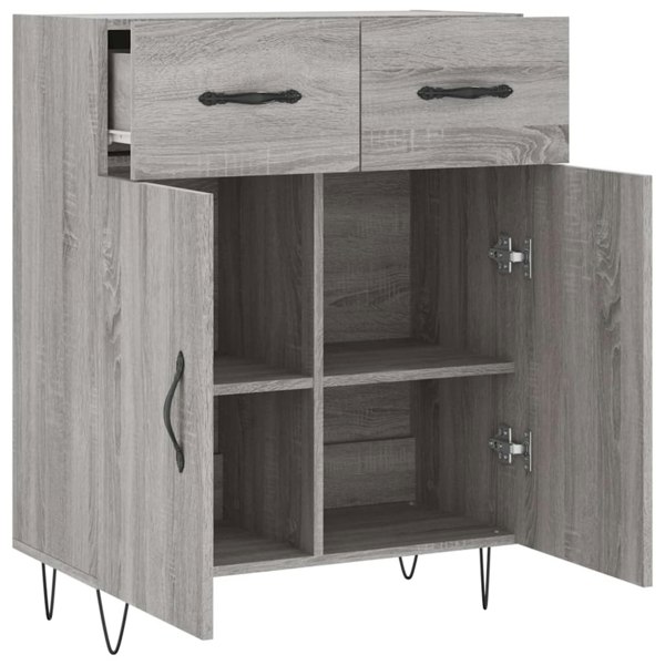 Berkfield Sideboard Grey Sonoma 69.5x34x90 cm Engineered Wood