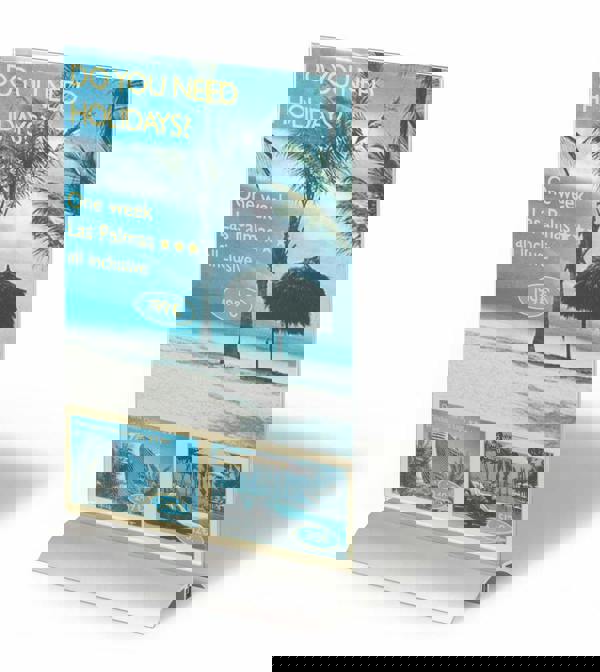 Durable Acrylic Aluminium Display Stand Table Menu & Sign Holder | A4 | Clear