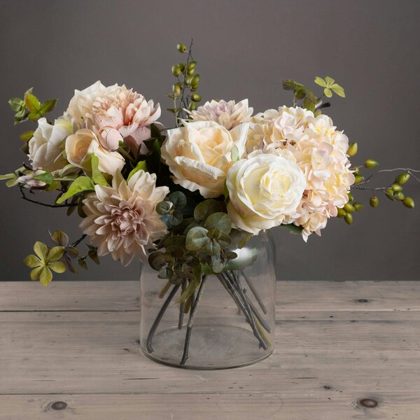 Wyld Haus Set of 3 Artificial Flowers Traditional White Rose Stems