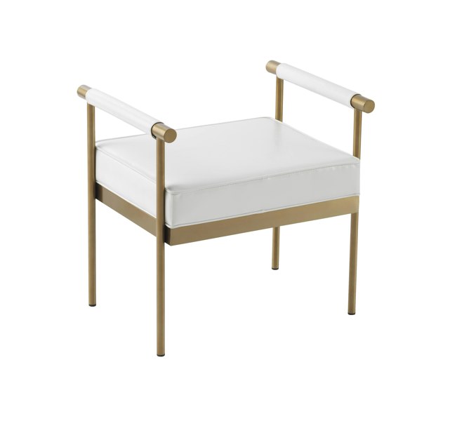 Furniture Edit Diva White Performance Vegan Leather Bench