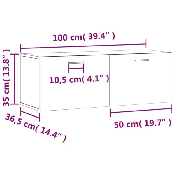 Berkfield Wall Cabinet Grey Sonoma 100x36.5x35 cm Engineered Wood