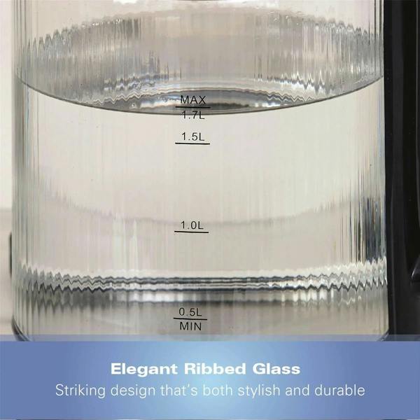 Hamilton Beach Liberty 1.7L Ribbed Glass Kettle