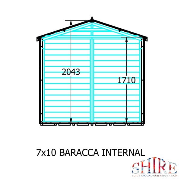 Shire Barraca 7x10 12mm interlock Clad wooden Shed - Best Shed