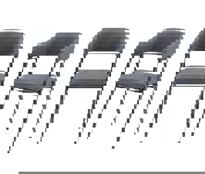 MMT Furniture Designs Dining Chairs Set of 2, Wrap Around Armchair, Vintage Design in Tan, Grey, or Black for Sophisticated Spaces (Black)