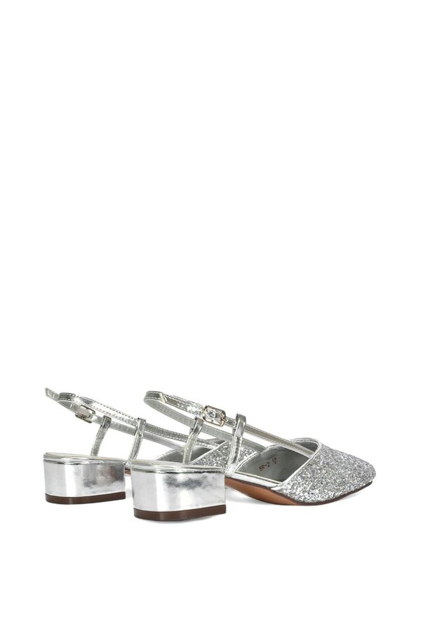 XY LONDON Slingback Court Shoes With Low Block Heel